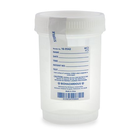 Specimen Container for Pneumatic Tube Systems McKesson Polypropylene 120 mL (4 oz.) Screw Cap Sterile