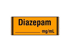 Shamrock Scientific Drug Label Shamrock Anesthesia Label Diazepam____mg/mL Orange 1/2 X 1 Inch - M-506141-3963 - Roll of 1