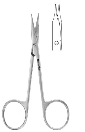 Miltex Tenotomy Scissors MeisterHand® Stevens 4-1/8 Inch Length Surgical Grade Stainless Steel NonSterile Finger Ring Handle Curved Blunt Tip / Blunt Tip - M-506663-2106 - Each