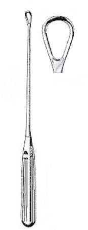 Uterine Curette Miltex® Thomas 11 Inch Length Single-ended Hollow Handle with Grooves Size 4 Tip Blunt Loop Tip