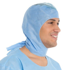 O&M Halyard Inc Surgical Hood One Size Fits Most Blue Tie Closure