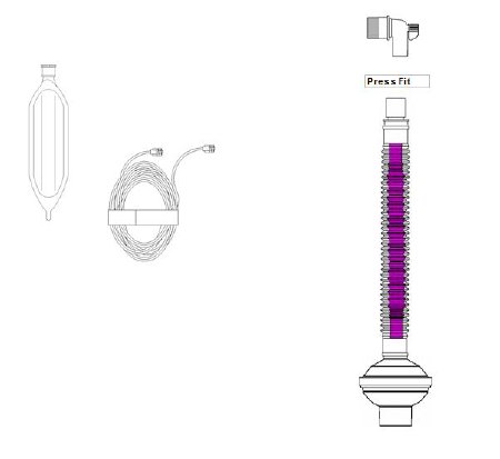 Ambu Universal Flex2® Breathing Circuit Kit Expandable Tube 72 Inch Tube Single Limb 3 Liter Bag