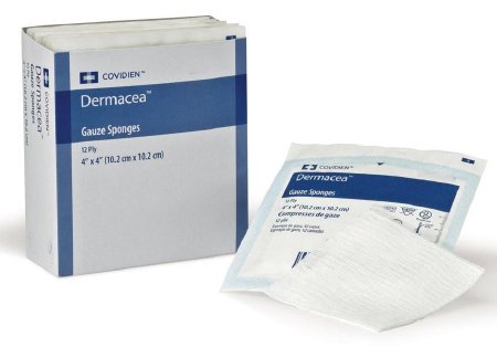 Cardinal Gauze Sponge Dermacea™ Cotton 16-Ply 4 X 4 Inch Square NonSterile