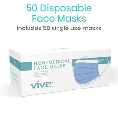 Vive Standard Face Masks Size to fit the most - 50 Pack