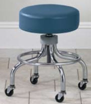 Clinton Industries Exam Stool Classic Backless Spinlift Height Adjustment 4 Casters Black - M-510633-1622 - Each