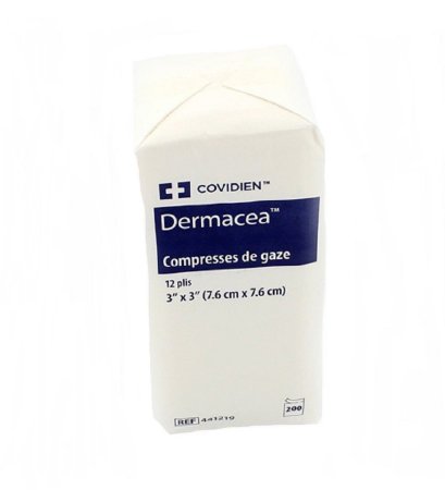 Cardinal Gauze Sponge Dermacea™ Cotton 12-Ply 3 X 3 Inch Square NonSterile