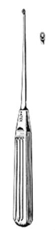 Miltex Endaural Curette Miltex® Lempert 8-1/4 Inch Length Single-ended Handle Size 0000 Tip Oval Cup Tip - M-511981-2404 - Each