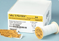 Suture without Needle Polydek® Braided Polyester Nonabsorbable Coated Size 2 - 0 18 Inch Suture