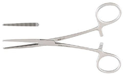 Miltex Hemostatic Forceps Miltex® Baby Ochsner 5-1/2 Inch Length OR Grade German Stainless Steel NonSterile Ratchet Lock Finger Ring Handle Straight Extra Delicate Serrated Tips w/1 X 2 Teeth - M-513172-3924 - Each