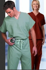 Fashion Seal Uniforms Scrub Shirt Large Burgundy 1 Pocket Short Sleeve Unisex