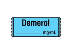Shamrock Scientific Drug Label Shamrock Anesthesia Label DEMEROL / _____ mg / mL Blue 1/2 X 1 Inch - M-514404-3010 - Roll of 1