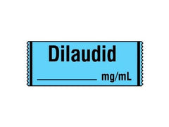Shamrock Scientific Drug Label Shamrock Anesthesia Label DILAUDID / _____ mg / mL Blue 1/2 X 1 Inch - M-514405-3994 - Roll of 1
