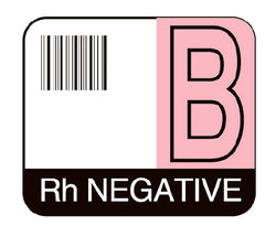 Shamrock Scientific Pre-Printed / Barcode Label Codabar Laboratory Use Black / Pink / White Glossy Coldstick Rh Negative B Black / White Lab / Specimen 1-1/2 X 1-3/4 Inch - M-514463-2496 - Roll of 1