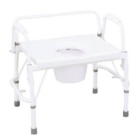 Patterson Medical Supply Bariatric Commode Chair Fixed Arm Steel Frame 26 Inch Seat Width