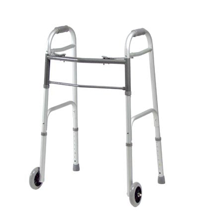Graham-Field Dual Release Folding Walker Adjustable Height Lumex® Aluminum Frame 300 lbs. Weight Capacity 34-1/2 to 41-1/2 Inch Height