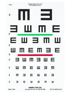 Good-Lite Eye Chart Good-Lite® 20 Foot Measurement Acuity Test