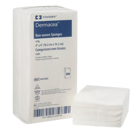 Cardinal Nonwoven Sponge Dermacea™ Nonwoven 4-Ply 4 X 4 Inch Square NonSterile