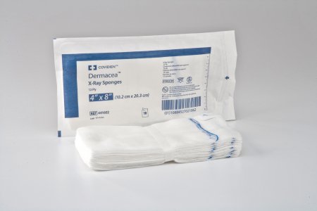 Cardinal USP Type VII X-Ray Detectable Gauze Sponge Dermacea™ Gauze 12-Ply 4 X 8 Inch Rectangle Sterile