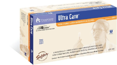 Dynarex Exam Glove Ultracare® Medium NonSterile Latex Standard Cuff Length Smooth Ivory Not Chemo Approved - M-518881-2628 - Case of 1000