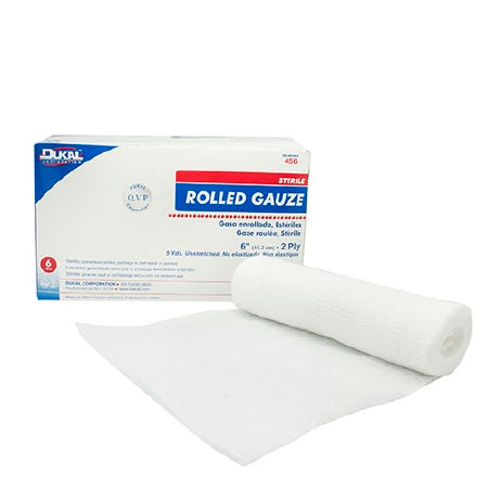 Dukal Fluff Bandage Roll Dukal™ Cotton 2-Ply 6 Inch X 5 Yard Roll Shape Sterile