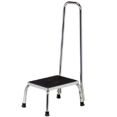 Clinton Industries Step Stool with Handrail 1-Step Chrome Plated Steel 9 Inch Step Height - M-519418-1519 - Each