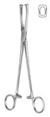 Uterine Vulsellum Forceps MeisterHand® Jacobs 8-1/2 Inch Length Surgical Grade German Stainless Steel NonSterile Ratchet Lock Finger Ring Handle Straight Serrated Jaws w/2 X 2 Teeth