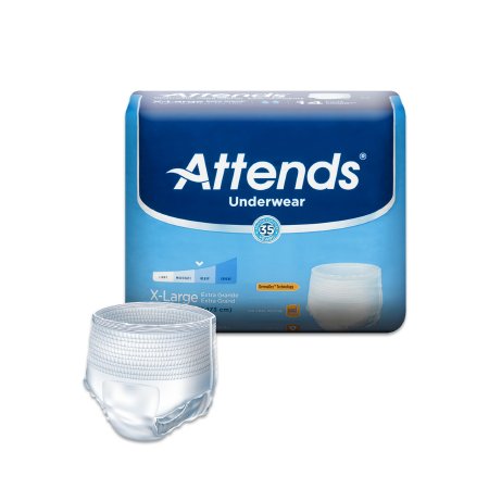 Attends Healthcare Products Unisex Adult Absorbent Underwear Attends® Pull On with Tear Away Seams X-Large Disposable Moderate Absorbency - M-522095-1953 - Case of 4