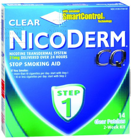 Glaxo Smith Kline Stop Smoking Aid Nicoderm CQ® 21 mg Strength Transdermal Patch