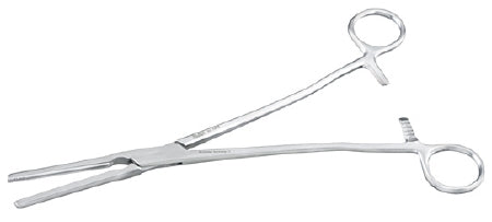 Miltex Obstetrical Forceps Miltex® 12 Inch Length OR Grade German Stainless Steel NonSterile Ratchet Lock Finger Ring Handle Straight Serrated Tips - M-524753-2357 - Each