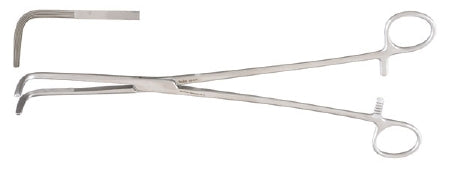 Hemostatic Forceps Miltex® Mixter 11 Inch Length OR Grade German Stainless Steel NonSterile Ratchet Lock Finger Ring Handle Angled Serrated Tip