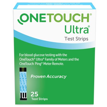 LifeScan Blood Glucose Test Strips OneTouch® Ultra® 2 25 Strips per Box For OneTouch® Ultra® Blood Glucose Meter