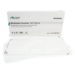 Sterilization Pouch McKesson Argent™ Sure-Check® Ethylene Oxide (EO) Gas / Steam 8 X 16 Inch Transparent / Blue Self Seal Paper / Film