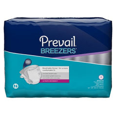 First Quality Unisex Adult Incontinence Brief Prevail® Breezers® Regular Disposable Heavy Absorbency - M-527367-4567 - Bag of 20