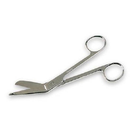 Patterson Medical Supply Bandage Scissors Lister 5-1/2 Inch Length Stainless Steel Left Handed Finger Ring Handle Angled Blunt Tip / Blunt Tip - M-527770-4165 - Each