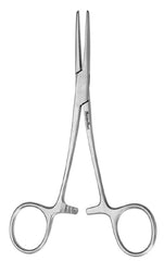 Hemostatic Forceps MeisterHand® Crile 5-1/2 Inch Length Surgical Grade German Stainless Steel NonSterile Ratchet Lock Finger Ring Handle Straight Serrated Tips