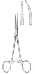 Hemostatic Forceps MeisterHand® Crile 6-1/4 Inch Length Surgical Grade German Stainless Steel NonSterile Ratchet Lock Finger Ring Handle Curved Serrated Tips