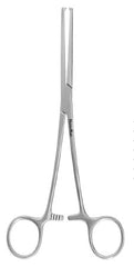 Miltex Hemostatic Forceps MeisterHand® Kocher 5-1/2 Inch Length Surgical Grade German Stainless Steel NonSterile Ratchet Lock Finger Ring Handle Straight Serrated Tips with 1 X 2 Teeth - M-528619-1636 - Each