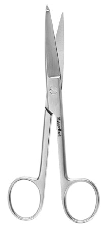 Miltex Bandage Scissors MeisterHand® Knowles 5-1/2 Inch Length Surgical Grade Stainless Steel NonSterile Finger Ring Handle Straight Sharp Tip / Blunt Tip - M-528639-1369 - Each
