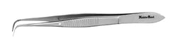 Miltex Dressing Forceps MeisterHand® 4 Inch Length Surgical Grade German Stainless Steel NonSterile NonLocking Thumb Handle Full Curved Serrated Tips - M-528950-3485 - Each