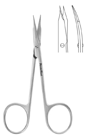 Miltex Tenotomy Scissors MeisterHand® Stevens 4-1/8 Inch Length Surgical Grade Stainless Steel NonSterile Finger Ring Handle Curved Sharp Tip / Sharp Tip - M-529082-4595 - Each