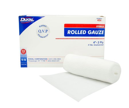 Dukal Fluff Bandage Roll Dukal™ Cotton 2-Ply 4 Inch X 5 Yard Roll Shape Sterile