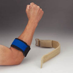 Patterson Medical Supply Elbow Strap Rolyan® Hook and Loop Closure Tennis Left or Right Elbow Beige