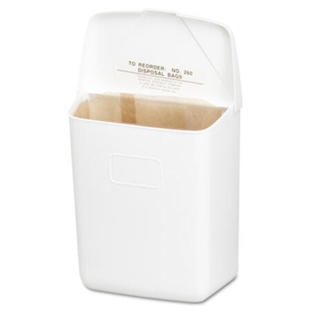 Hospeco® Wall Mount Sanitary Napkin Receptacle-ABS, PPC Plastic, 1 gal, White