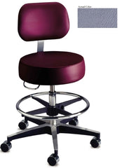 The Brewer Company STOOL, EXAM W/BACKREST/FT RESTBLU FOG