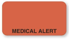 United Ad Label Pre-Printed Label UAL™ Warning Label Fluorescent Red Paper Medical Alert Black Alert Label 7/8 X 1-5/8 Inch - M-531958-3848 - Roll of 1
