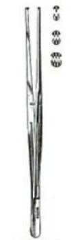 Miltex Tissue Forceps Miltex® Kelly 9 Inch Length OR Grade German Stainless Steel NonSterile NonLocking Thumb Handle Straight Serrated Tips with 1 X 2 Teeth - M-531997-2648 - Each