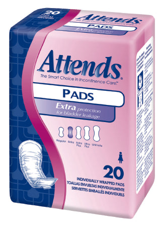 Attends Healthcare Products Bladder Control Pad Attends® 10-1/2 Inch Length Light Absorbency Polymer Core One Size Fits Most Adult Female Disposable - M-532331-4402 - Bag of 20