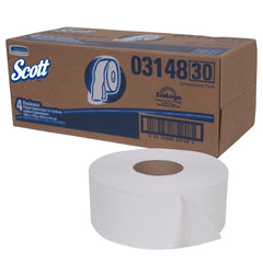 Kimberly Clark Toilet Tissue Scott® Essential JRT White 2-Ply Jumbo Size Cored Roll Continuous Sheet 3-11/20 Inch X 1000 Foot - M-534320-2296 - Case of 4