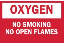 Fisher Scientific Door Sign Caution Oxygen No Smoking No Open Flames - M-538120-4258 - Each