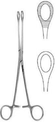 Miltex Sponge Forceps MeisterHand® Foerster 7 Inch Length Surgical Grade German Stainless Steel NonSterile Ratchet Lock Finger Ring Handle Straight Serrated Fenestrated Oval Tips - M-540003-1754 - Each